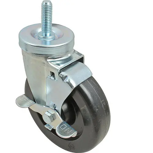 Caster Stem 5in Threaded Stem Caster With Brake 1125-1945-3000 for Standard Keil