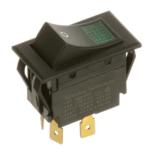 SWITCH ROC DPST 250V 10A GREEN for Hatco 02-19-178-00