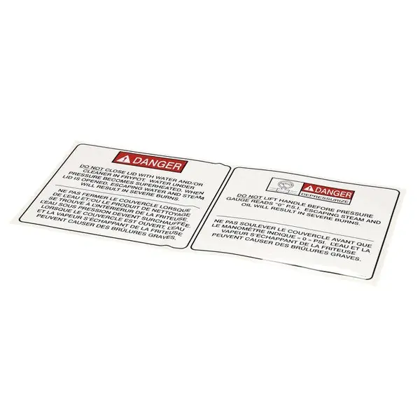 LABEL-OPERATIONAL HAZ, ENG/FR (13.75 x 8.75 x 1.1) HEN71901 for Henny Penny