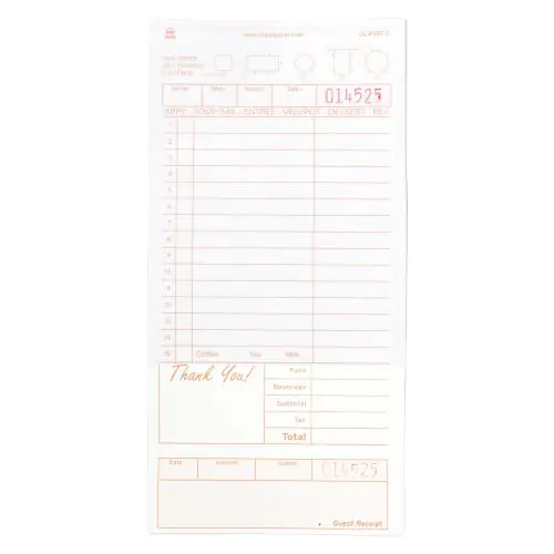 Guest Check 2 Part Loose 14258 for AllPoints 14258