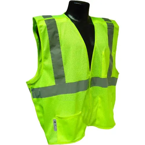 Radians SV4GML SV4 Class 2 5 Pt Breakaway Mesh Vest Hi-Vis Green L
