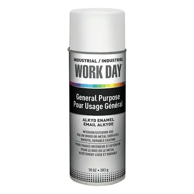 Krylon Industrial A04401007 Industrial Work Day Enamel Paint 10 oz Aerosol Can Gloss White