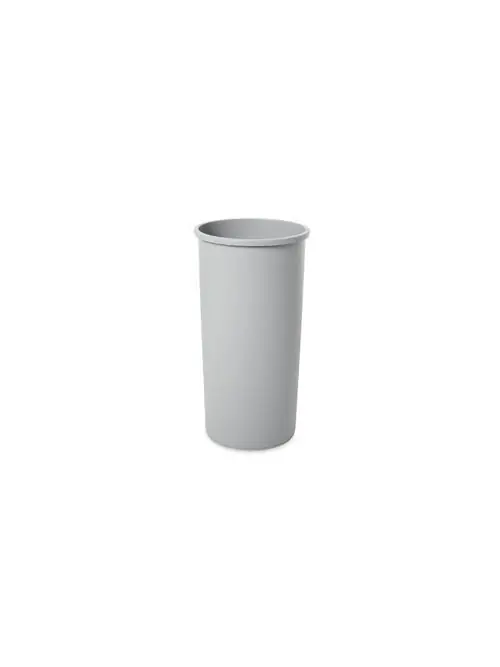 Rubbermaid FG354600GRAY Untouchable 22 Gal Round Waste Container in Gray