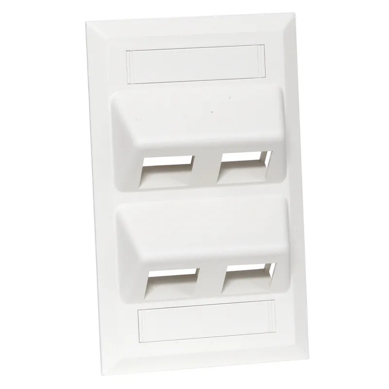 Hubbell AFP14W 4-Port White Angled Plate