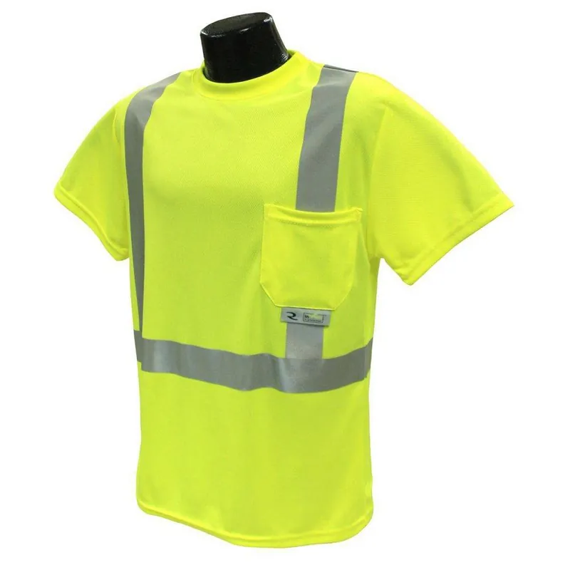 Radians ST11-2PGS-L Radwear Short Sleeve T-Shirt Class 2 Hi-Viz Green Large