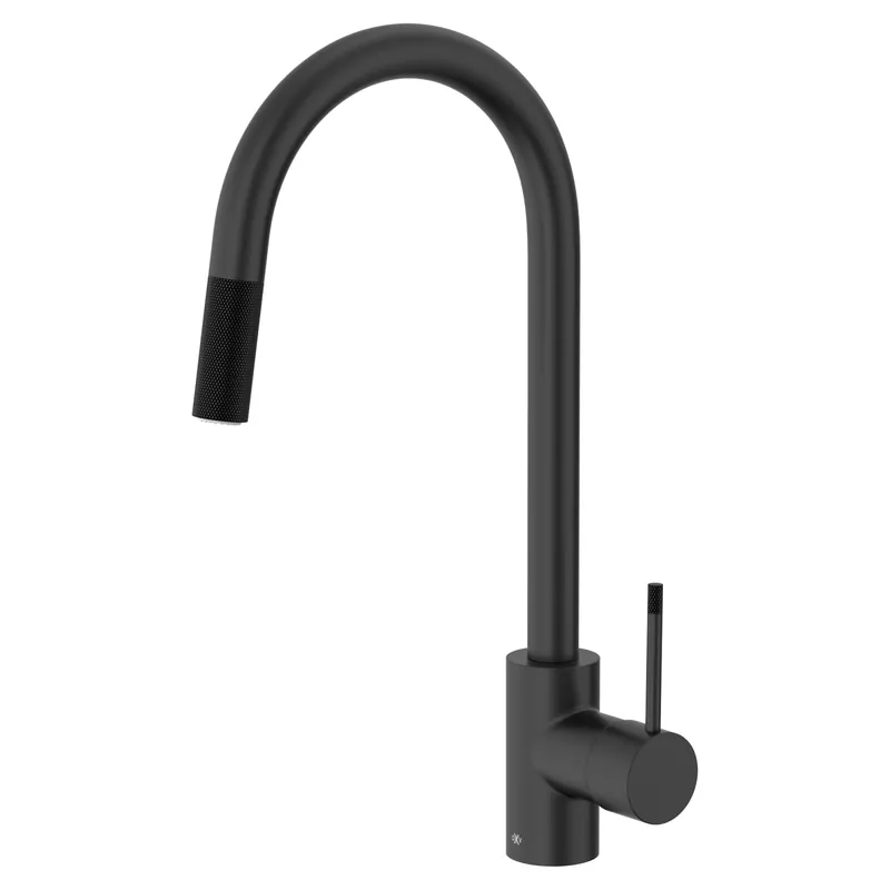 DXV D35404300.243 Etre Single Handle Pull-Down Kitchen Faucet with Lever Handle in Matte Black