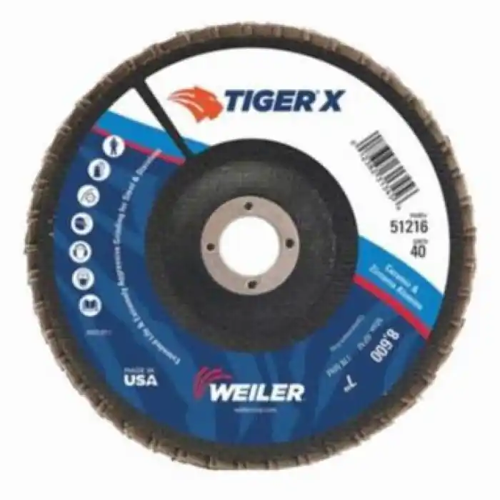 Weiler 51203 Tiger X Flap Disc 4-1/2 in 80 Grit Standard Density