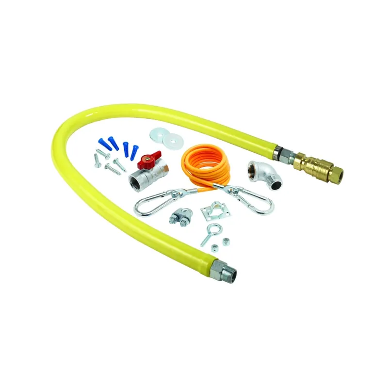 T&S Brass & Bronze Works HG-4E-48K Gas Hose w/Quick Disconnect, 1 NPT, 48 Long, Includes Installation Kit