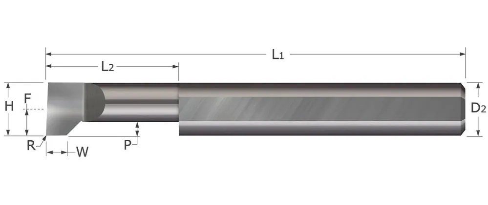 Micro 100 LT-500 Brazed - Turning Screw Machine Tool, 0.5 in Shank, 6 in OAL, Left Hand Cutting