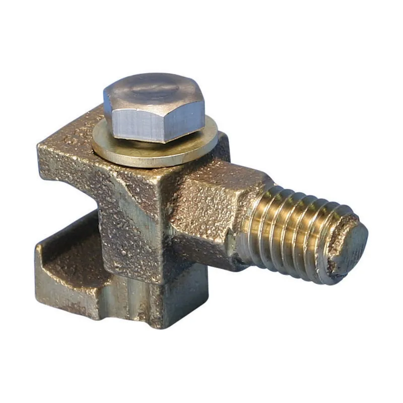 nVent ERICO CC2074/0 Transformer Tank Grounding Connector, External Thread, Plain, 2/0 Stranded-4/0 Stranded