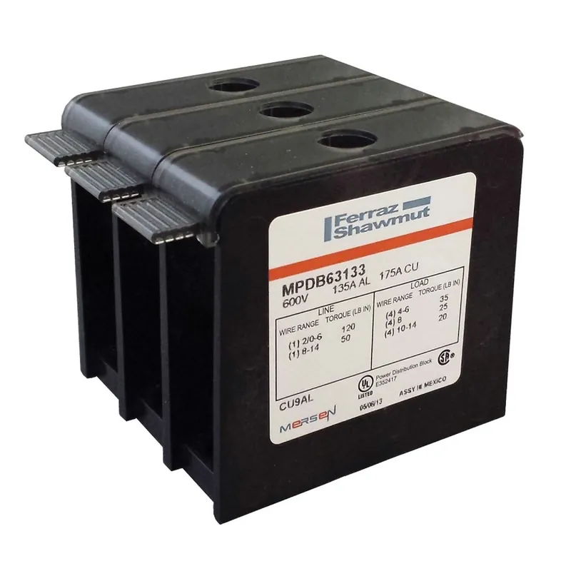 Mersen MPDB67653 MPDB FER 600 VAC 310 A 3 Pole 6 AWG to 350 KCMIL