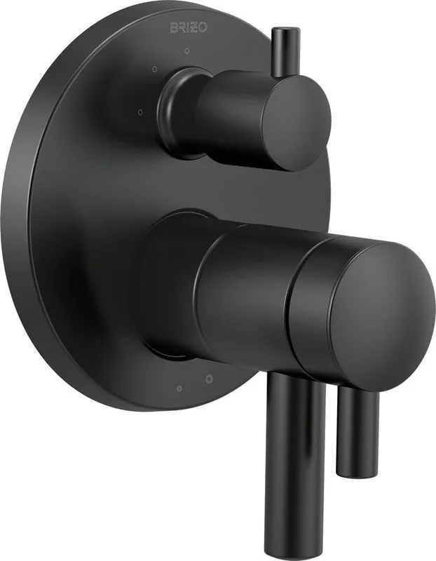 Brizo T75575-BL Odin Three Handle Thermostatic Valve Trim in Matte Black