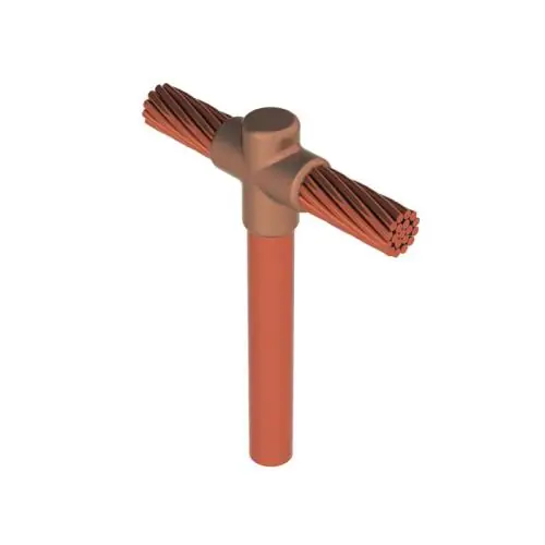Caddy GTC181V Erico Caldweld Type GT Weld Metal Mold, 2 AWG Stranded Conductor, 3/4 in Rod, Cable to Ground Rod Connection, Graphite
