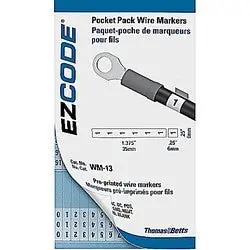 Thomas & Betts WM-0-45 Standard Wire Marker Books, Vinyl Cloth 10 Markers each 0 thru 45