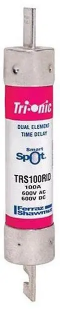 Mersen TRS100RID TRS-R time-delay fuse, Class RK5, 15 Amps, 600V
