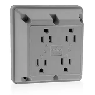 Leviton 1254-GY GY REC 4IN1 2PO 3WI GRO