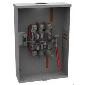 Milbank U9701-R 3-Phase Ringless Meter Socket With Lever Bypass 200-Amp