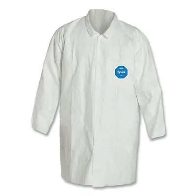 DuPont TY212SWHMD003000 Tyvek 400 Two Pocket Lab Coat Medium