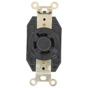 Leviton 2460 Locking Receptacle Flush Mounting Industrial Grade 20A 4-Pole 4-Wire Black