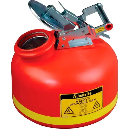 Justrite 14762 Disposal Drain Can For Liquid Disposal HDPE 2 Gallon Capacity
