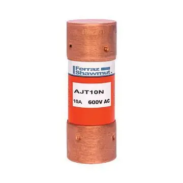 Mersen AJT10N FER Low Voltage Time Delay Fuse 10 A 600 VAC/500 VDC Class J