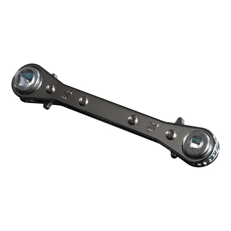Hilmor 1839042 Refrigeration Service Wrench 14 x 3/16 Square, 3/8 x 5/16 Square Offset Knuckle Saver