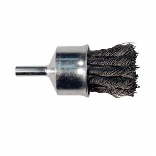 PFERD 83080 Flared Cup Stem Mount End Brush, 1 in, Knot, 0.02 in, Carbon Steel Fill