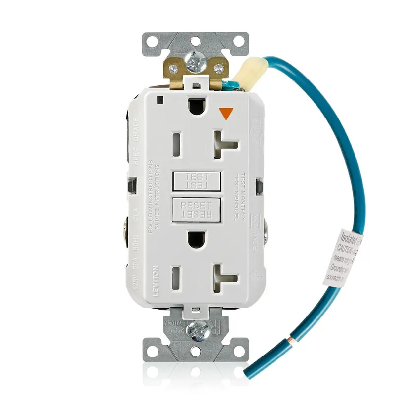 Leviton GFTR2-IGW Self-Test Isolated Ground Tamper Resistant GFCI Receptacle 20A-125V