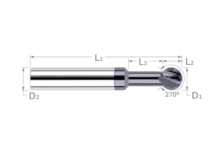 Harvey Tool 52916-C3 HARVEY 1/4X3/8 270 DEG BALL ENDMILL ALTIN