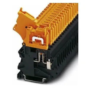 Phoenix Contact 3046249 Disconnect Terminal Block Screw Connection 500V 20A 26-10 AWG 6.2mm W Black/Orange