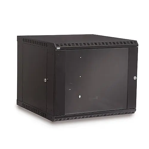 Kendall Howard 3140-3-001-09 LINIER Fixed Wall Mount Cabinet with Glass Door, 9U
