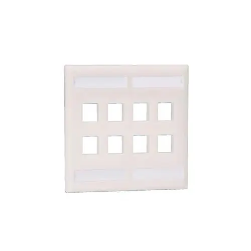 Panduit NK8FWH NetKey Faceplate with 8-Port and Label Pocket