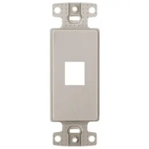 Hubbell Premise Wiring NS611LA Decorator Keystone Frame Plate Molded ABS Single Gang 1-Port Standard Snap Mount Light Almond