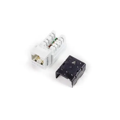 Hyperline KJNE-8P8C-C6A-90-BL CAT6(a) Unshielded Keystone Jack RJ45, 110 IDC, Blue