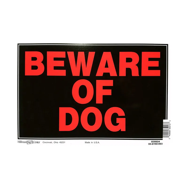 True Value TV101269 6PK8x12 BLK/RED DogSign