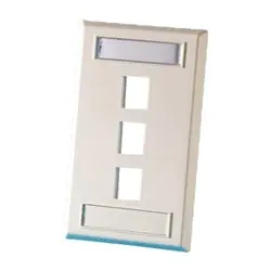 ORTRONICS KSFP3-88 Single Gang Plastic Faceplate Holds Three Keystone Jacks or Modules Cloud White
