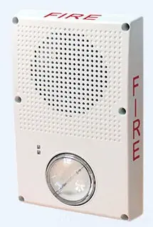 Edwards Signaling WG4WF-HVMC Genesis WG4 Series 24VDC Horn Strobe, FIRE Marking, Clear Lens, White