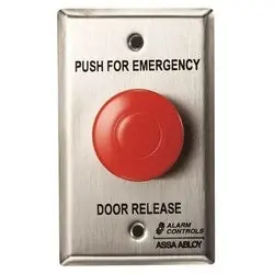 Alarm Controls TS-32 Push Button with 1.5 Red Button Weather Resistant Single Gang
