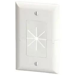DATACOMM ELECTRONICS 45-0017-WH Low Voltage Cable Split Plate, White, With Flexible Opening