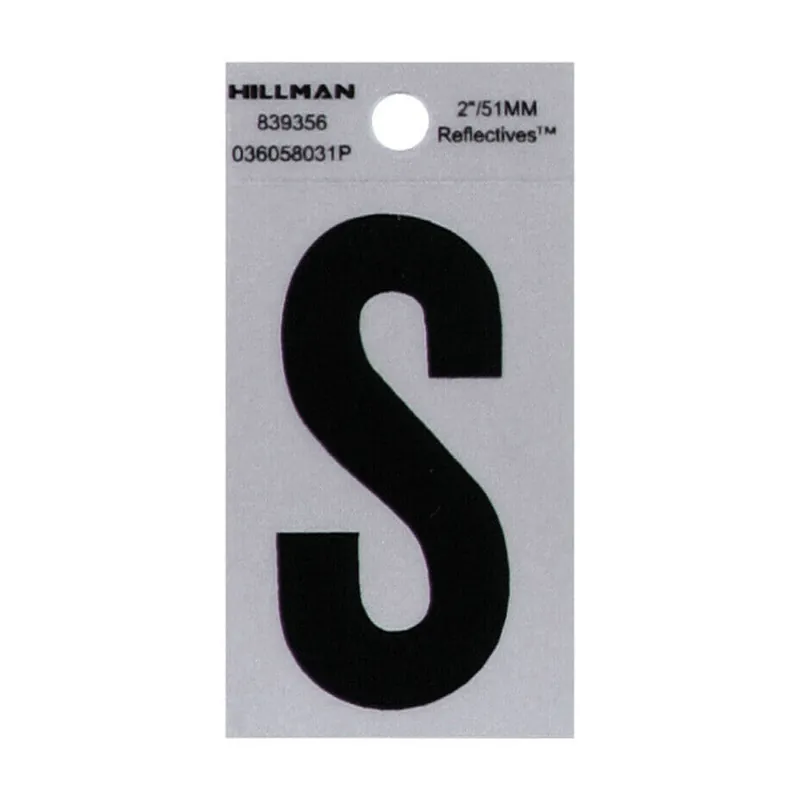 TRUE VALUE TV101228 2BLK Letter S Adhesive