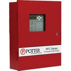 POTTER ELECTRIC PFC-6006 Conventional Fire Panel, 120 Volt AC, 1 Amp, 6 Zone, (2 x 16) LCD With System LEDs Display