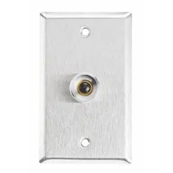 Alarm Controls RP-26A Remote Wall Plate with N/C Black Push Button, Guard Ring, Single Gang, Stainless Steel