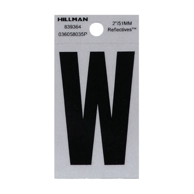 TRUE VALUE TV101231 2BLK Letter W Adhesive
