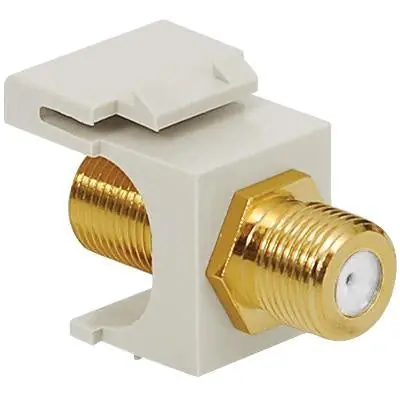 ICC IC107B5GWH 2GHz F-Type Modular Jack, Gold-Plated Connector, HD Style, White