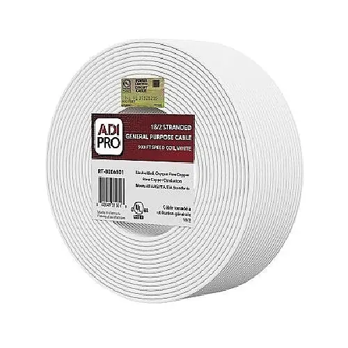 ADI PRO RT-8006501 18/2 Stranded General Purpose Cable, CL2, Speed Coil, 500'