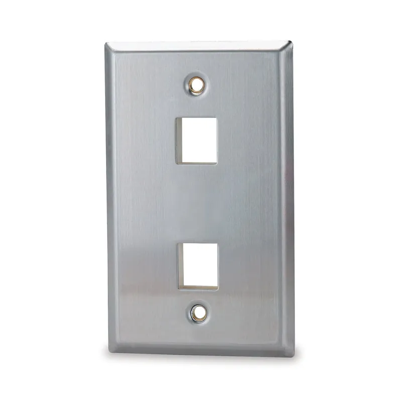 Signamax SSKF-2 2-Port Single-Gang Stainless-Steel Faceplate