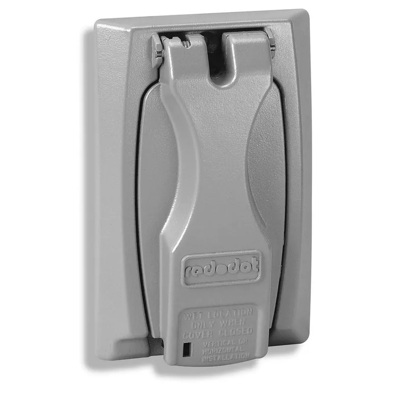 Red Dot DCCU Universal Flip-Lid Weatherproof Receptacle Cover, Die Cast Zinc