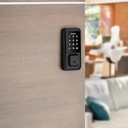 Kwikset 99390-004 Halo Wi-Fi Smart Lock Keyless Entry Electronic Touchscreen Deadbolt Featuring SmartKey Security, Matte Black