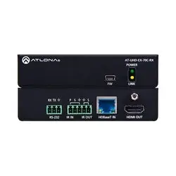 ATLONA AT-UHD-EX-70C-RX 4K/UHD HDMI Over HDBaseT Receiver with Control and PoE