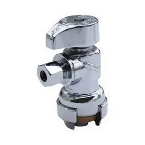SharkBite 23036-0000 Sharkbite 1/2 inch x 3/8 inch Brass Angle Stop, Push-Fit x Compression, Chrome Plated